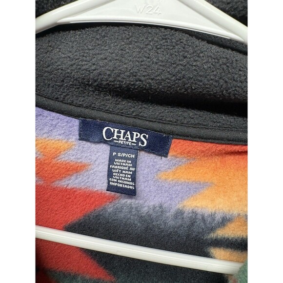 CHAPS Womens Southwestern Aztec Fleece Zip Up Vest Size Small Western - Picture 2 of 4